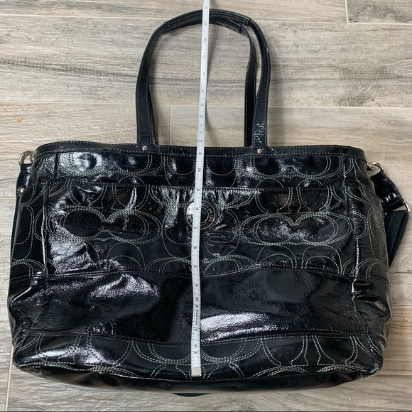 Coach black patent leather diaper bag - Picture 12 of 13